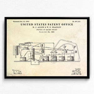Making Whisky 1883 patentprint. Vintage mancave-decor. Moonshine Inventions alcoholcadeau, verbodsblauwdruk kunst aan de muur. Whiskyposter