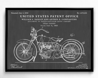 1928 Motorcycle Patent Print, Motorbike Blueprint Poster, Biker Gift, Garage Wall Art