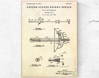Fencing Sword Patent Print. Vintage Sports Decor Blueprint Wall Art. Fencing Foil Poster