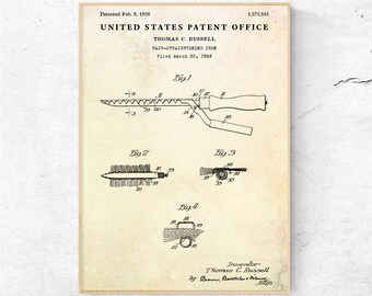 Hair Straightening Iron Patent Print, Vintage Beauty Salon Decor