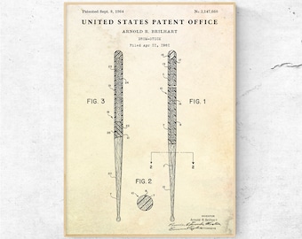 1964 Drumsticks Patent Art Print, Music Room Decor
