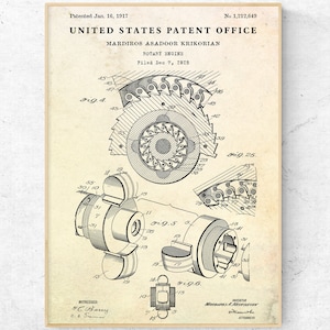 Wankelmotor 1917 Patentdruck. Automobile Inventions Blueprint Wandkunst. Maschin Geschenk. Man Cave Decor Industrielles Poster
