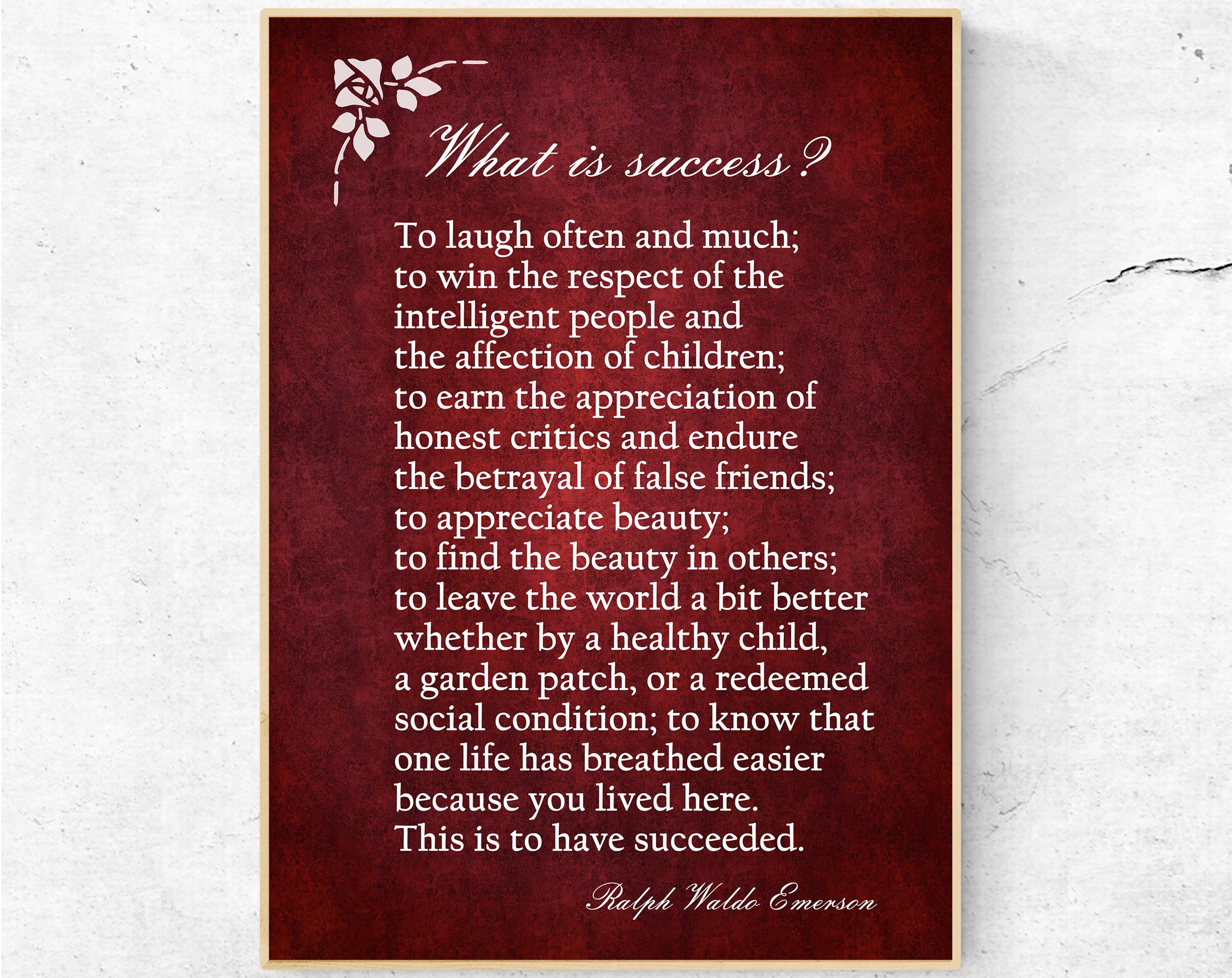 What is Success, Ralph Waldo Emerson Quote. to Laugh Often and Much ...
