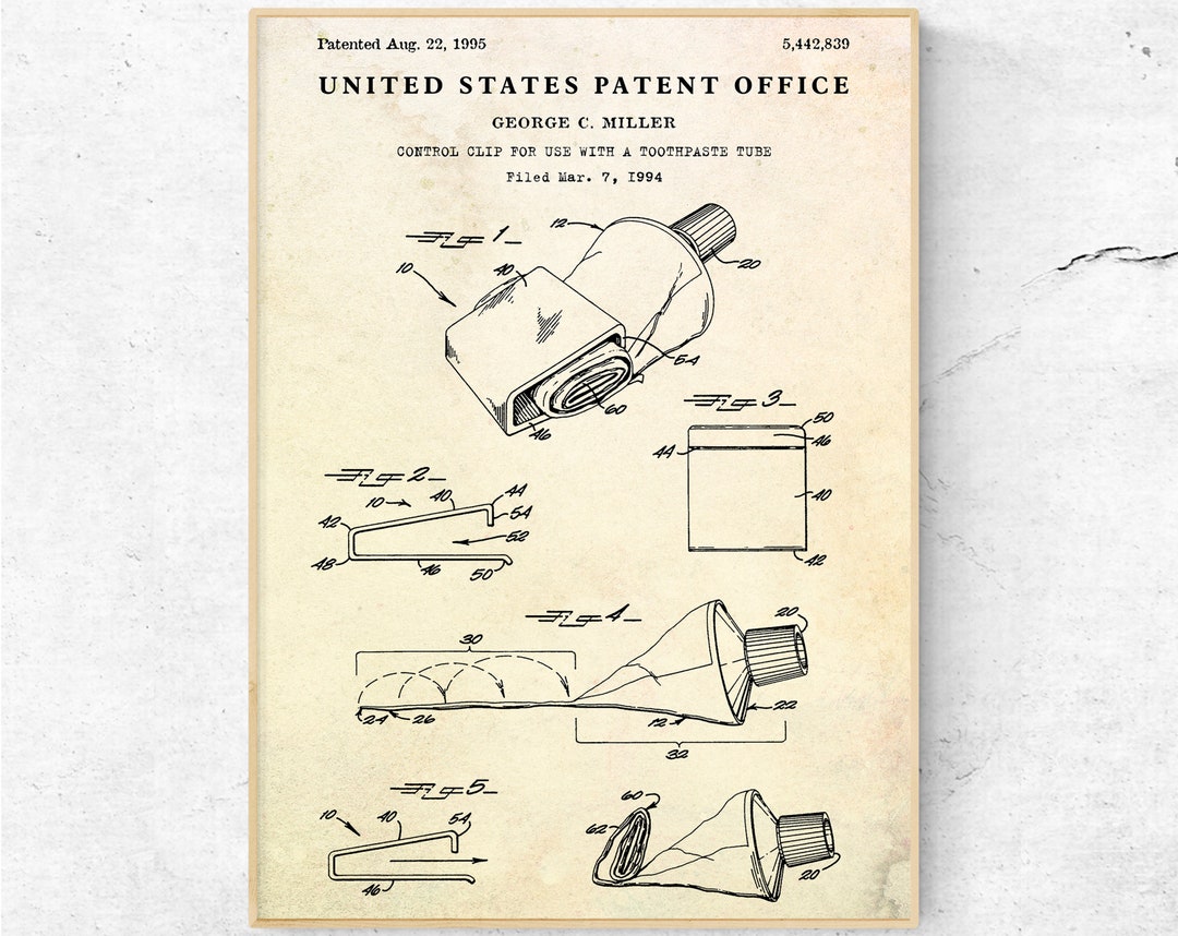 Toothpaste Tube Patent Print. Bathroom Decor, Invention Blueprint ...