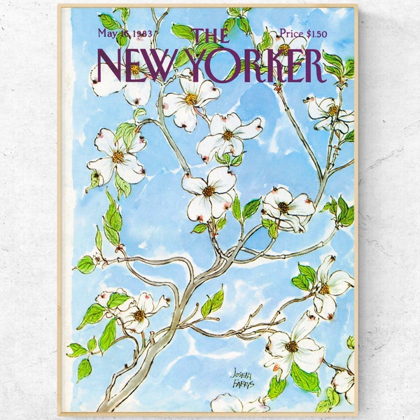 Blooming Apple Tree Retro Poster. Spring Wall Art. Magazine Cover Print. May 16, 1983