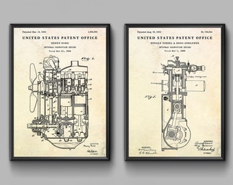 Car Engine Diagram Poster