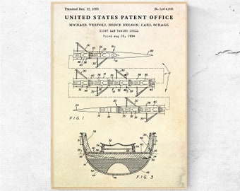 Rowing Shell 8 Man Patent Print. Row Boat Inventions Blueprint Poster. Boating, Oarsman Gift. Nautical Decor, Racing Rowboat Wall Art