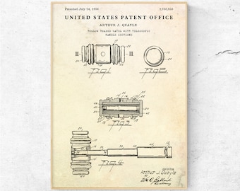 1956 Judges Gavel Patent Print, Vintage Law Office Blueprint Poster