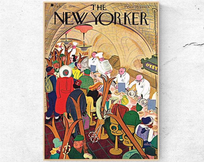 People on Vacation Print. Vintage Magazine Cover Wall Art. Etsy