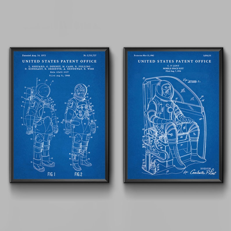 NASA Space Suit Patent Wall Art, Inventions Blueprint Poster, Astronaut ...