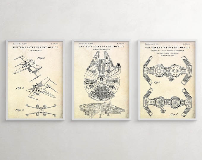 Millennium Falcon Star Wars Poster Blueprint Version 2 (A2 = 420mm*594 ...