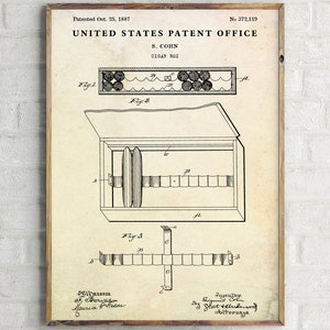 Lighter Patent Print Smokers Gift Tobacco Smoking Mens Wall Art Man Cave Decor Vintage Blueprint Poster