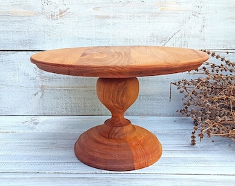 Rustic wood cake stand for wedding, baby shower, birthday, christening. Can be personalised. Cake plate diameters 8'' 10'' 12''