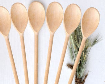 Set 6 Große Holzlöffel zum rühren Langer Holzlöffel Rustikale Kochlöffel Küchenutensilien aus Holz