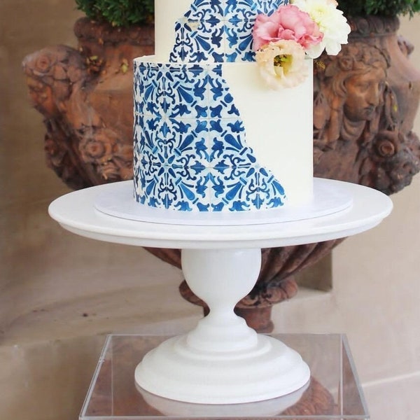 Blue and White Cake Stand - Etsy