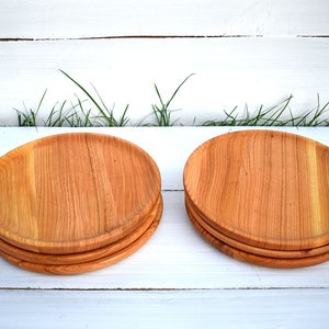 SET 6x 10'' Ronde Houten Borden Picknick Servies Set Serveerschalen Houten Schuur Bruiloft Onderzetters Rustieke Baby Douche Decoraties Tapas Bar afbeelding 4