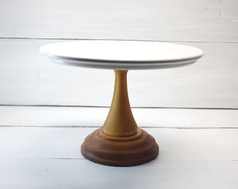 Wood cake stand for wedding, birthday, baby shower, christening. Cake plate diameters 8'' 10'' 12''