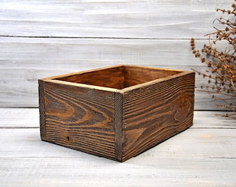 12''x8'' Rustic wood planters box Wood garden box Wooden Succulent Box Herb Box Farm box Rustic flower pot Rustic outdoor decorations