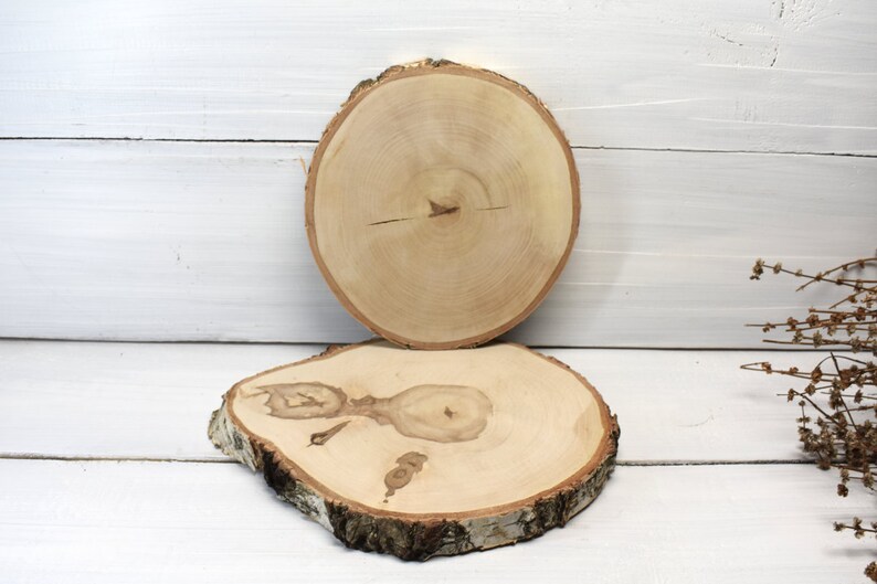2 Disques En Bois Naturel 30cm - Tranches De Pin Poncées - Sans Trou - Pour Déco, Pyrogravure, Mariage Ou Noël