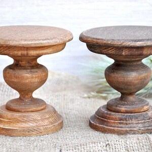 Rustic wood cupcake stand for wedding, birthday, baby shower table decoration. Cake base 4 inches in diameter image 5