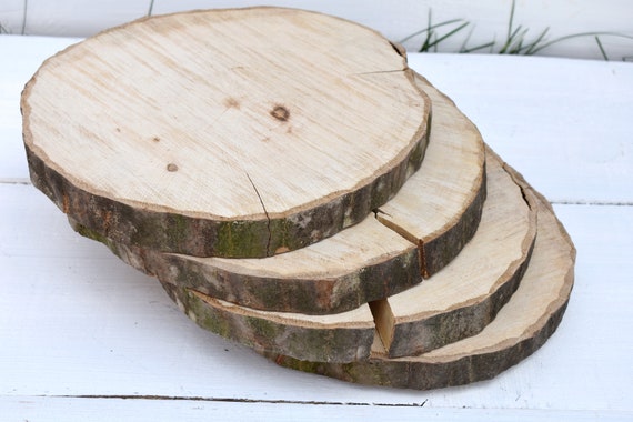 8 pieces: 8-10 wood slabs, shower or wedding decor, centerpiece, rustic.