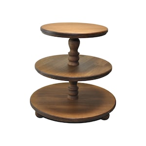 3 tier wood cupcake stand with cake plate topper for wedding table centerpiece