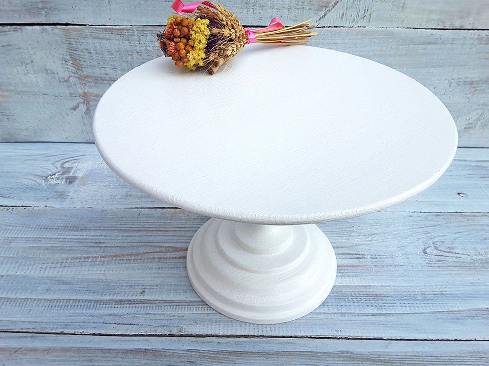 10'' 12'' White Wood Cake Stand Wooden Cake Etsy