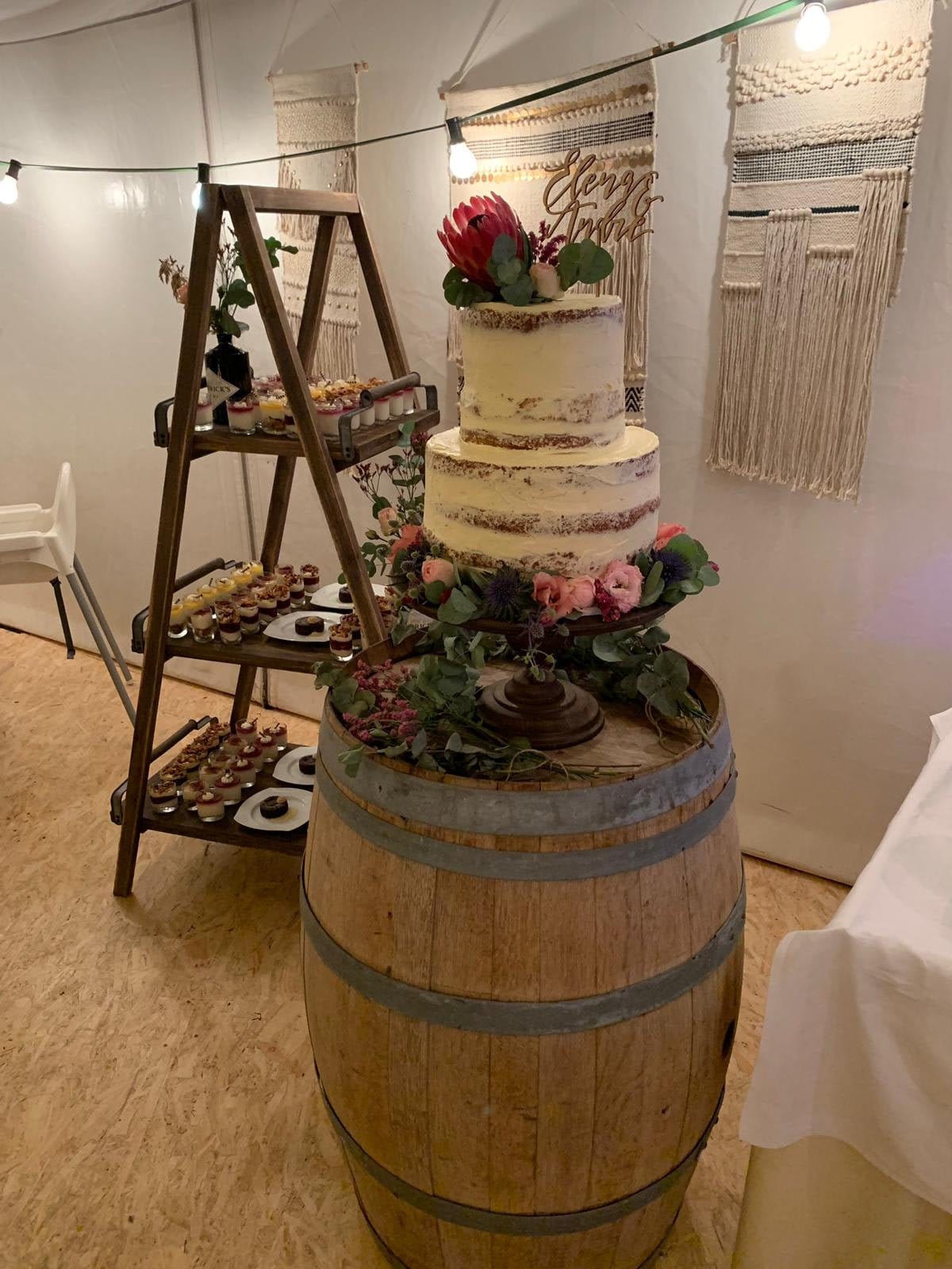GAROEN Alzata per Torta in Legno, Piatto per Torta, Supporto per Cupcake, espositore per Torte per Feste Nuziali, Servizio per Il tè pomeridiano