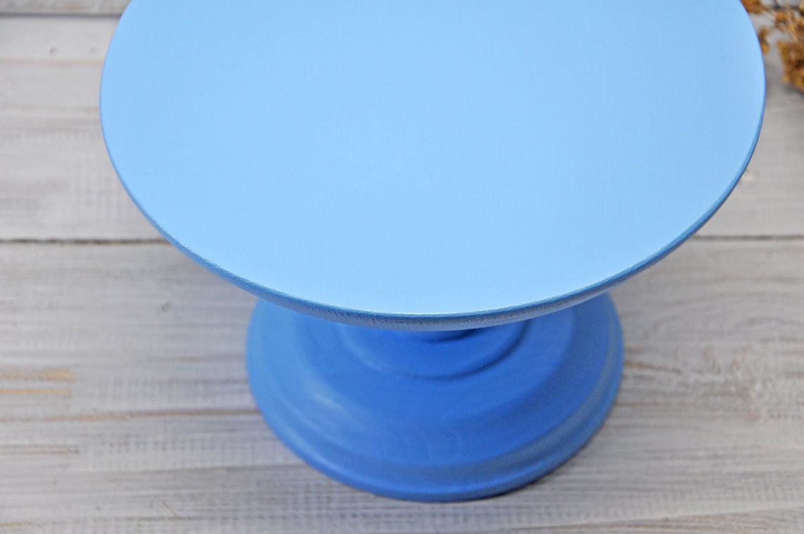 10'' Blue wood cake stand Baby shower decoration Etsy