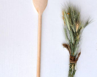 Set Di 6 Cucchiai Di Legno Per Cucina, Manico Lungo 33 Cm, Utensili In Legno Phoebe Nanmu