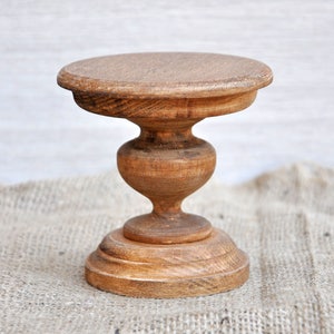 Rustic wood cupcake stand for wedding, birthday, baby shower table decoration. Cake base 4 inches in diameter Light brown