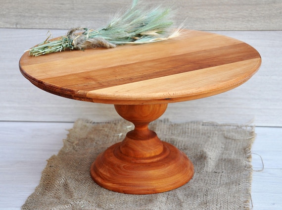 Natural wood cake stand cheap