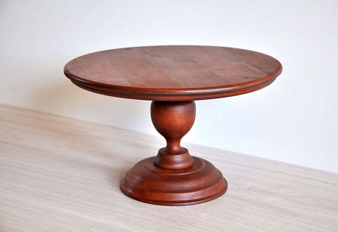 14'' 16'' 18'' Mahogany Wooden Cake Holder Rustic Wood Pie Support ...