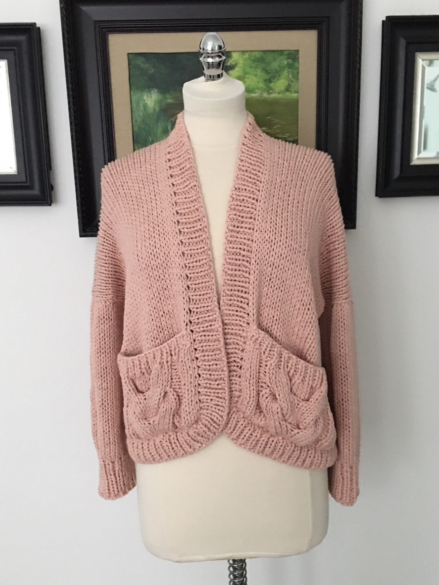 Shiny Happy Cardigan in Cameo Rose
