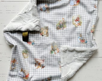 Peter Rabbit Lovey, Beatrix Potter, rabbit baby blanket, keepsake baby gift, security blanket, sentimental baby gifts