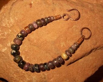 Natural Raw Ruby Copper Bead Bracelet