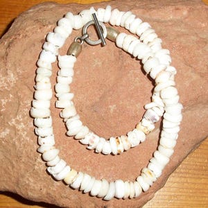 Genuine Distressed Tiger Puka Shell Bead Necklace