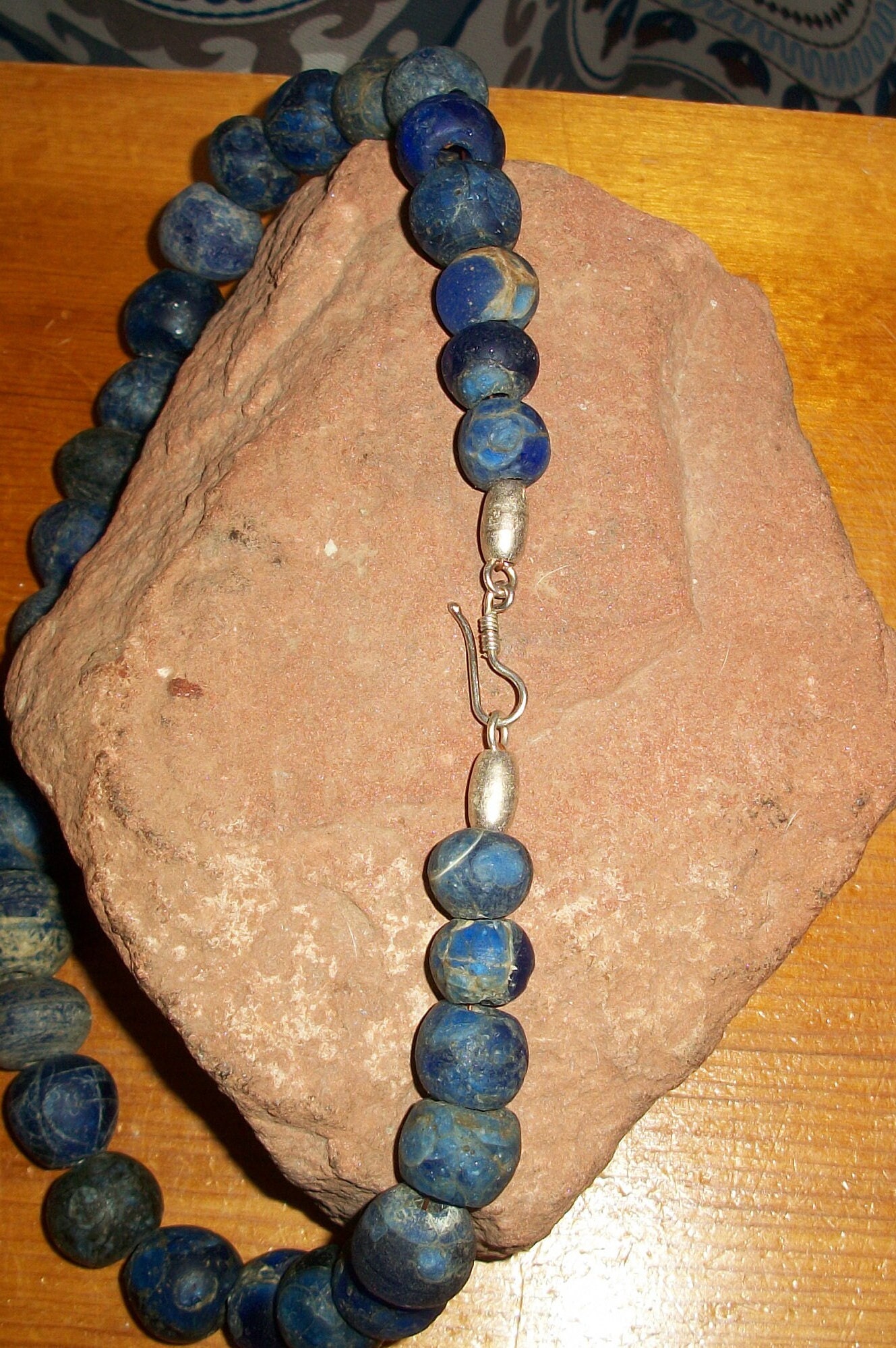 Old Blue Dogon Dutch Bead Sterling Necklace - Etsy Old Blue Dogon Dutch Bead Sterling Necklace - Etsy