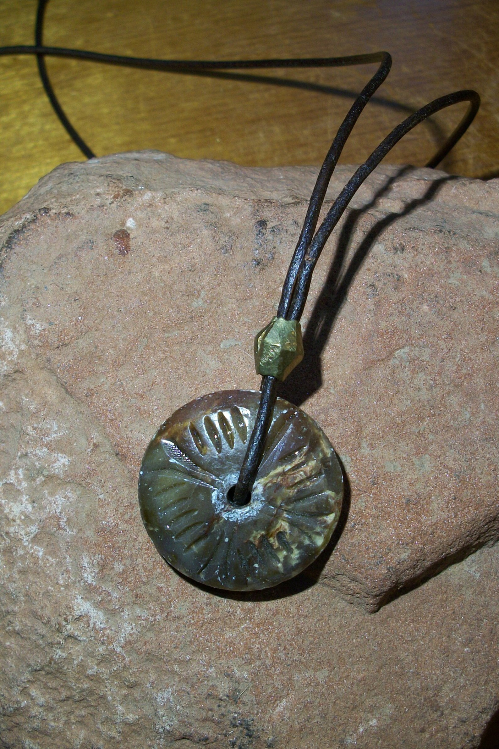 Vintage Carved Indian Soapstone Leather Necklace Etsy