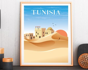 Mediterranean Cruises Morocco Turkey Tunisia Ship Travel Vintage Poster Repro