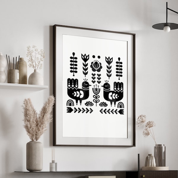 Folk print, Scandi wall art set, nordic print, nordic wall art, scandinavian print, scandi print, scandinavian wall art