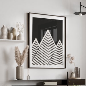 Japandi Mountain Print: Scandinavian Nordic Wall Art