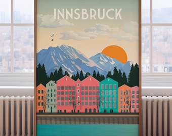 Innsbruck Austria Print: Retro Travel Poster