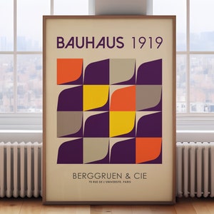 Bauhaus Exhibition Poster, Mid Century Modern print, Bauhaus geometric Poster, retro wall art, graphics poster, retro poster,