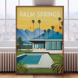 Palm Springs print, California poster, Palm Springs travel print, Palm Springs poster, Palm Springs wall art, travel poster, retro wall art