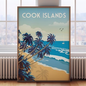 Cook Islands print, Cook Islands poster, Cook Islands travel print, Cook Islands travel poster, Cook Islands wall art, retro travel poster,