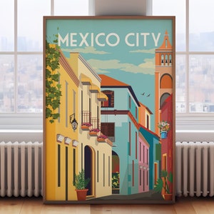 Mexico City poster, Mexico City print, Mexico City travel print, Mexico City travel poster, Retro travel poster, Retro travel print