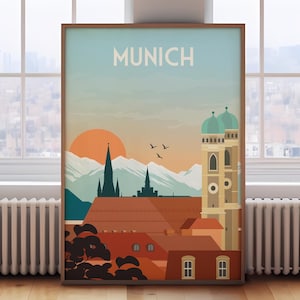 Munich print, Munich travel poster, Munich poster, Munich travel print, Germany poster, Germany print, Germany travel print, retro travel