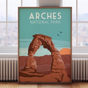 Arches National Park poster, Utah poster, Arches National Park poster, Arches print, Arches poster, Arches National Park travel print,