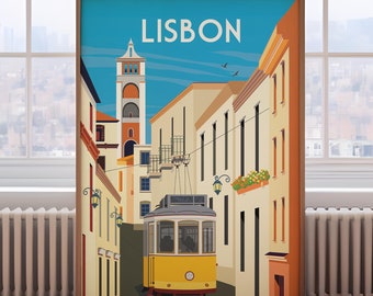 Lisbon Poster, Portugal travel print